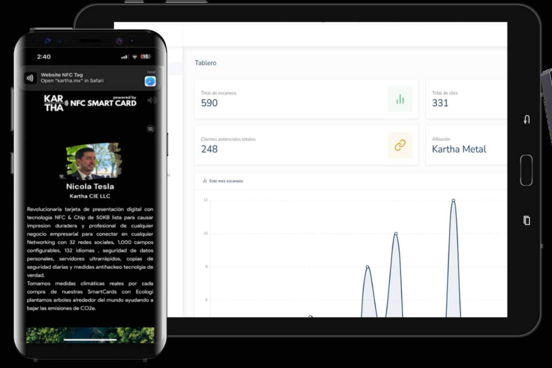 Información sobre las NFC Business Cards de Kartha