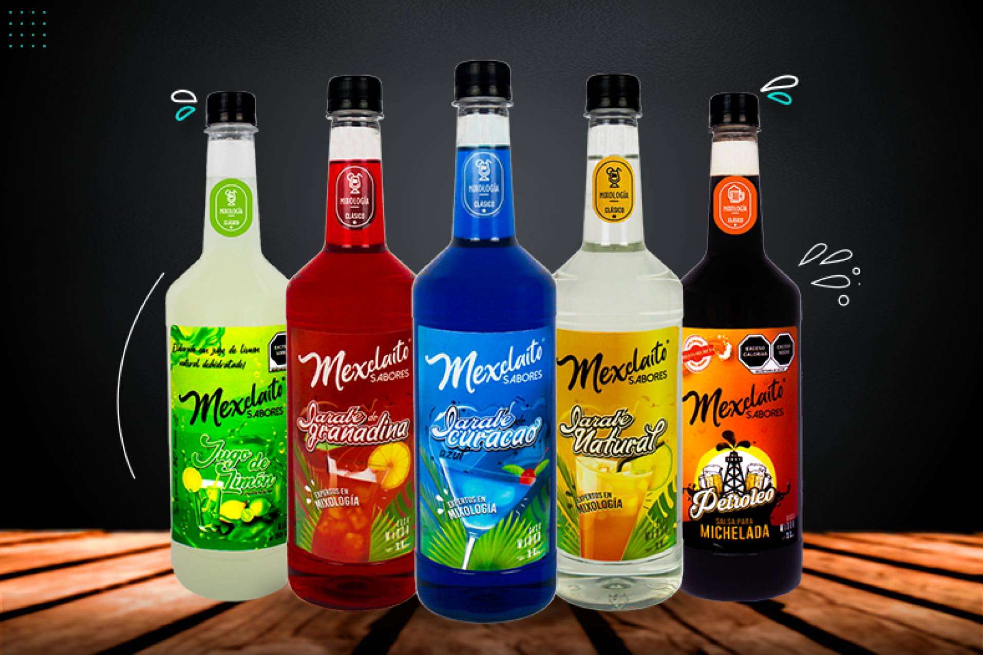 Jarabes y endulzantes de calidad irresistibles para coctelería con la marca Mexclaito y su Línea Clásica